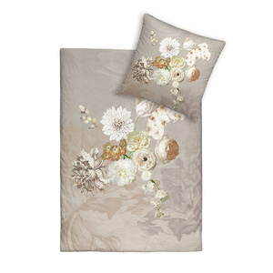 Pościel satyna mako 160x200 2x70x80 Estella Danika beżowa