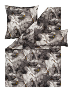 Pościel 200x220 2x70x80 7949 antracyt 920 mako satyna Marble