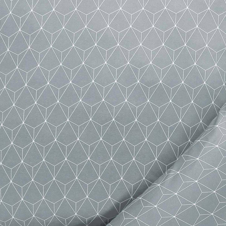 Pościel mako interlock jersey 160x200 2x70x80 Estella Tizian srebrna