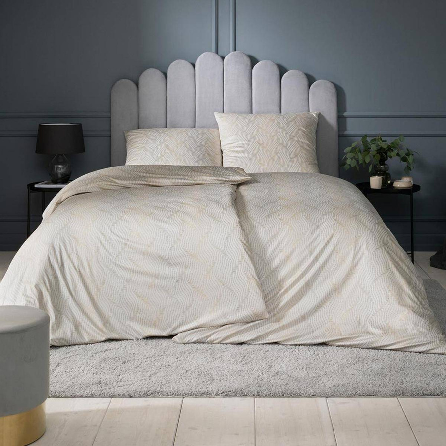 Pościel mako interlock jersey 160x200 2x70x80 Estella Ruben kremowa