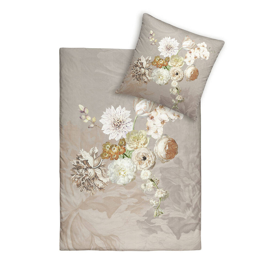 Pościel satyna mako 160x200 2x70x80 Estella Danika beżowa