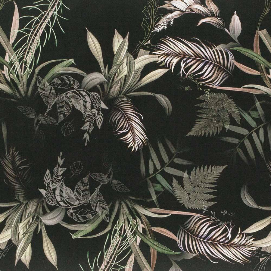 Pościel 160x200 2x70x80 4796 antracyt 920 Jungleleave mako satyna