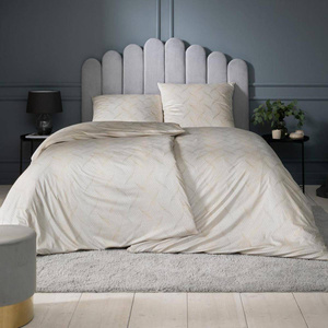 Pościel mako interlock jersey 160x200 2x70x80 Estella Ruben kremowa