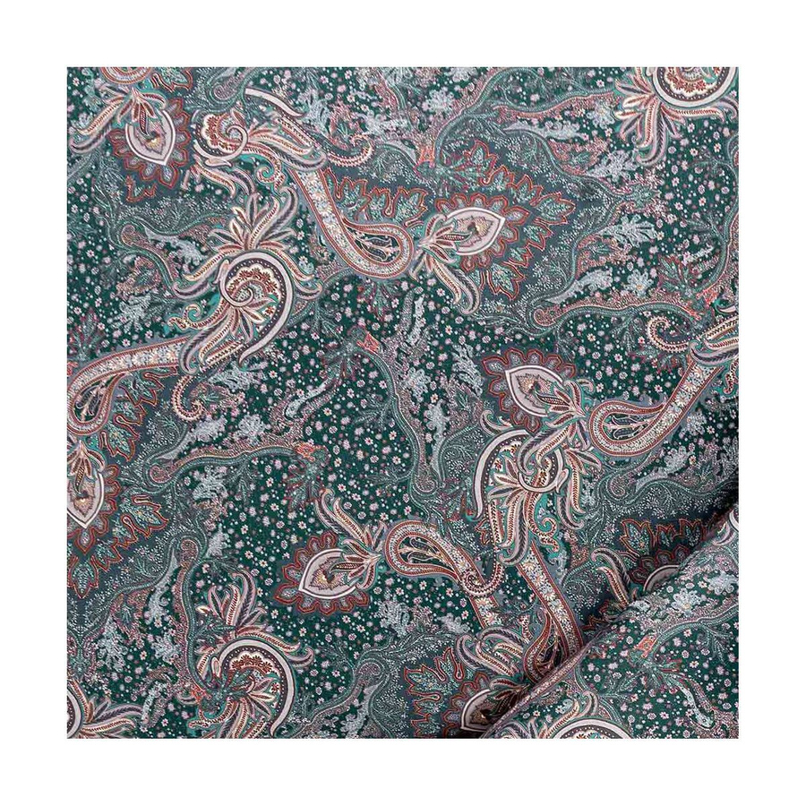 Pościel satyna mako 160x200 2x70x80 Estella Tiberio ciemnoturkusowa