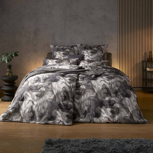 Pościel satyna mako 155x200 2x70x80 Estella Marble antracytowa