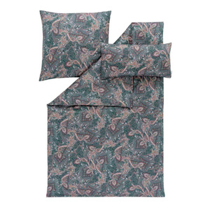 Pościel satyna mako 160x200 2x70x80 Estella Tiberio ciemnoturkusowa