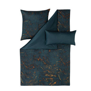 Pościel satyna mako 160x200 2x70x80 Estella Raphael ciemnoturkusowa