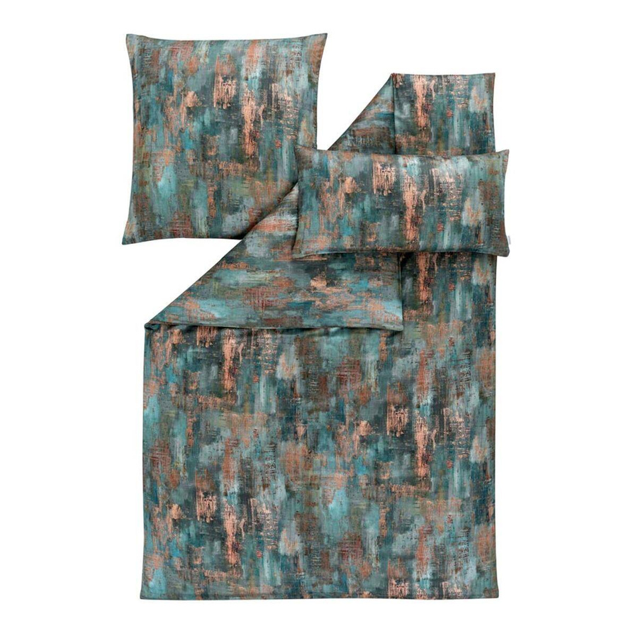 Pościel satyna de lux 160x200 2x70x80 Estella Juliano turkusowy