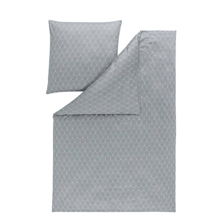 Pościel mako interlock jersey 160x200 2x70x80 Estella Tizian srebrna