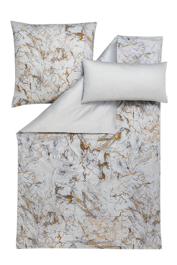 Pościel satyna mako 200x220 2x70x80 Estella Raphael silber