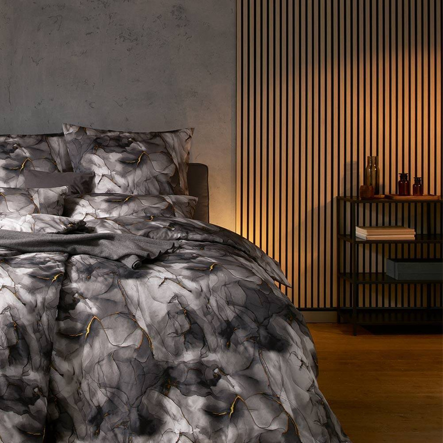 Pościel 200x220 2x70x80 7949 antracyt 920 mako satyna Marble