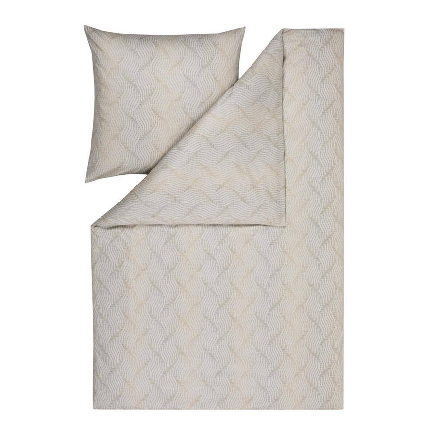 Pościel mako interlock jersey 160x200 2x70x80 Estella Ruben kremowa