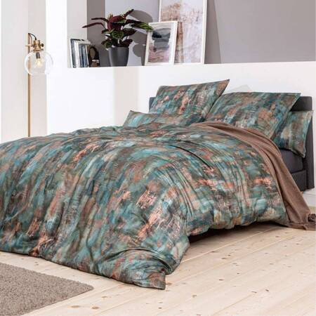 Pościel satyna de lux 160x200 2x70x80 Estella Juliano turkusowy