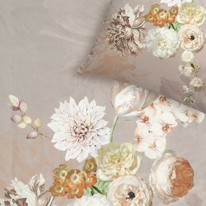 Pościel satyna mako 160x200 2x70x80 Estella Danika beżowa